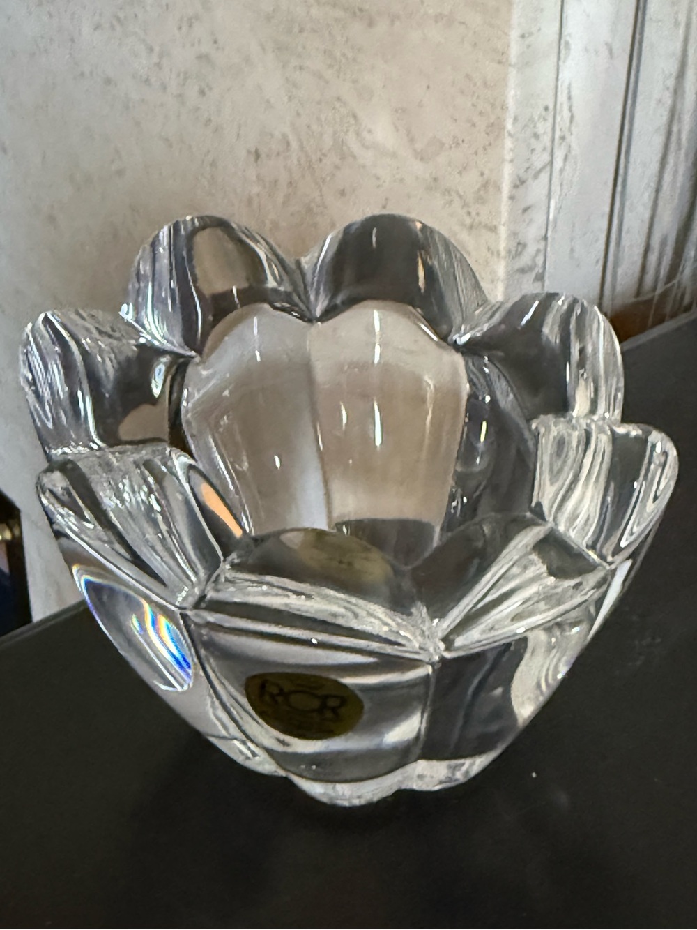 SAN MARCO ROCK CRYSTAL TEA-LIGHT CANDLE HOLDER CRYSTAL & LIGHT BY CALP - Picture 5 of 15